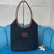 Kitlife Miu Miu Tote Bag Dark Blue Denim Fabric 5BG231 35x40cm - 1