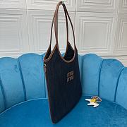 Kitlife Miu Miu Tote Bag Dark Blue Denim Fabric 5BG231 35x40cm - 6