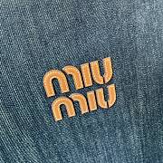 Kitlife Miu Miu Tote Bag Dark Blue Denim Fabric 5BG231 35x40cm - 4