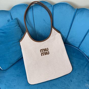 Kitlife Miu Miu Tote Bag Dark Cream Fabric 5BG231 35x40cm 