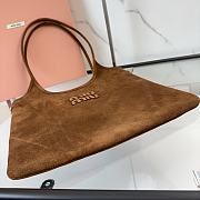 Kitlife Miu Miu Tote Bag Brown Suede Leather 5BG231 35x40cm - 5