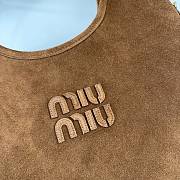 Kitlife Miu Miu Tote Bag Brown Suede Leather 5BG231 35x40cm - 3