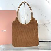 Kitlife Miu Miu Tote Bag Brown Suede Corduroy 5BG231 35x40cm - 4