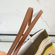 Kitlife Miu Miu Raffia Straw And Cotton Woven Tote Bag Grey & Yellow 5BG228 40x34x16cm - 6