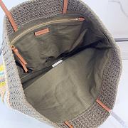 Kitlife Miu Miu Raffia Straw And Cotton Woven Tote Bag Grey & Yellow 5BG228 40x34x16cm - 4