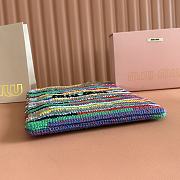 Kitlife Miu Miu Raffia Straw And Cotton Woven Tote Bag Multicolor 5BG248 30x38cm - 2