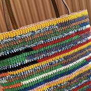 Kitlife Miu Miu Raffia Straw And Cotton Woven Tote Bag Multicolor 5BG248 30x38cm - 4