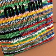 Kitlife Miu Miu Raffia Straw And Cotton Woven Tote Bag Multicolor 5BG248 30x38cm - 5