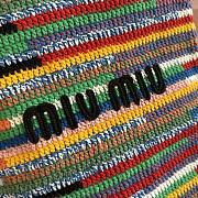 Kitlife Miu Miu Raffia Straw And Cotton Woven Tote Bag Multicolor 5BG248 30x38cm - 6