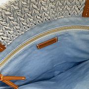 Kitlife Miu Miu Raffia Straw And Cotton Woven Tote Bag Light Blue 5BG248 30x38cm - 5