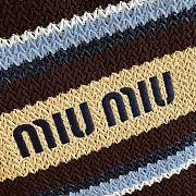 Kitlife Miu Miu Raffia Straw And Cotton Woven Tote Bag Brown 5BG248 30x38cm - 3