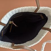 Kitlife Miu Miu Raffia Straw And Cotton Woven Tote Bag White, Black, Beige 5BG248 30x38cm - 6