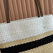 Kitlife Miu Miu Raffia Straw And Cotton Woven Tote Bag White, Black, Beige 5BG248 30x38cm - 3