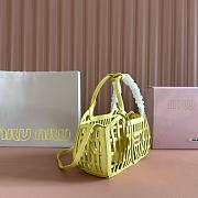 Kitlife Miu Miu Yellow Soft Leather Basket Bag 5BA294 24x12.5x9cm  - 5