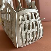 Kitlife Miu Miu White Soft Leather Basket Bag 5BA294 24x12.5x9cm  - 4