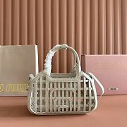 Kitlife Miu Miu White Soft Leather Basket Bag 5BA294 24x12.5x9cm  - 2