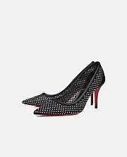  Kitlife Christian Louboutin Apostropha Black Mesh High Heels 80mm - 4
