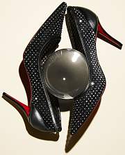  Kitlife Christian Louboutin Apostropha Black Mesh High Heels 80mm - 2