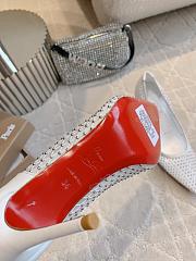 Kitlife Christian Louboutin Apostropha White Mesh High Heels 80mm - 5