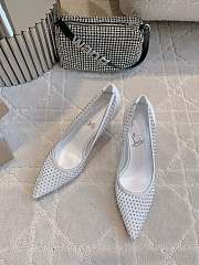 Kitlife Christian Louboutin Apostropha White Mesh High Heels 80mm - 4