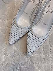 Kitlife Christian Louboutin Apostropha White Mesh High Heels 80mm - 2
