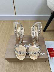 Kitlife Christian Louboutin Rosalie Crystal Embellished Slingbacks Gold 105mm - 1