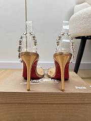 Kitlife Christian Louboutin Rosalie Crystal Embellished Slingbacks Gold 105mm - 6