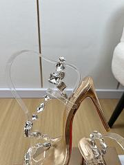 Kitlife Christian Louboutin Rosalie Crystal Embellished Slingbacks Gold 105mm - 5