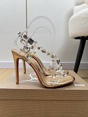 Kitlife Christian Louboutin Rosalie Crystal Embellished Slingbacks Gold 105mm - 2