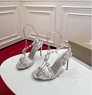 Kitlife Christian Louboutin Rosalie Crystal Embellished Slingbacks Silver 105mm - 5