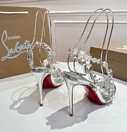 Kitlife Christian Louboutin Rosalie Crystal Embellished Slingbacks Silver 105mm - 4