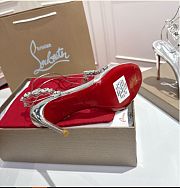 Kitlife Christian Louboutin Rosalie Crystal Embellished Slingbacks Silver 105mm - 2