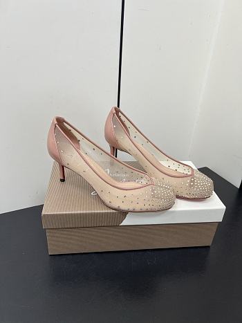 Kitlife Christian Louboutin x MM6 Maison Margiela 25 Crystal High Heels Beige 65mm