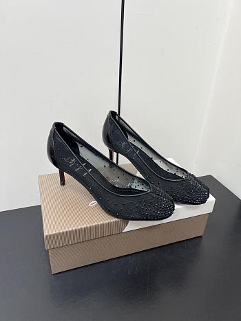 Kitlife Christian Louboutin x MM6 Maison Margiela 25 Crystal High Heels Black 65mm