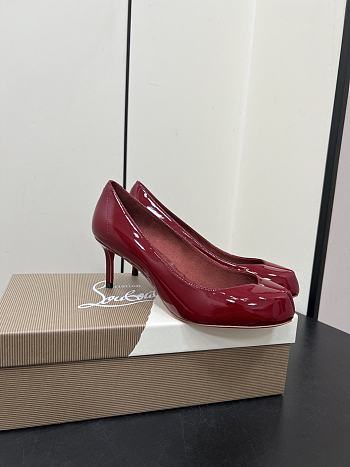 Kitlife Christian Louboutin x MM6 Maison Margiela 25 Red Patent Leather High Heels 65mm