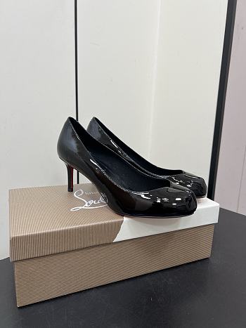 Kitlife Christian Louboutin x MM6 Maison Margiela 25 Black Patent Leather High Heels 65mm