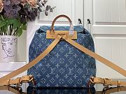 Kitlife Louis Vuitton Backpack Monogram Blue Denim M44460 19x30x28cm - 4
