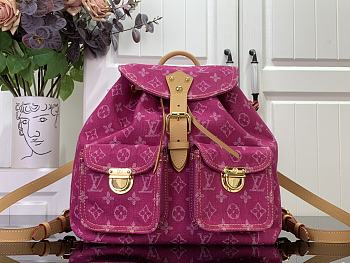 Kitlife Louis Vuitton Backpack Monogram Pink Denim M44460 19x30x28cm