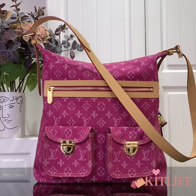Kitlife Louis Vuitton Baggy Bag Monogram Pink Denim M95048 33x22x11cm  - 1