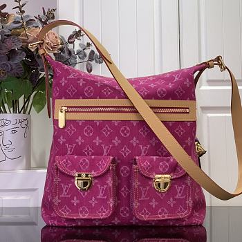Kitlife Louis Vuitton Baggy Bag Monogram Pink Denim M95048 33x22x11cm 