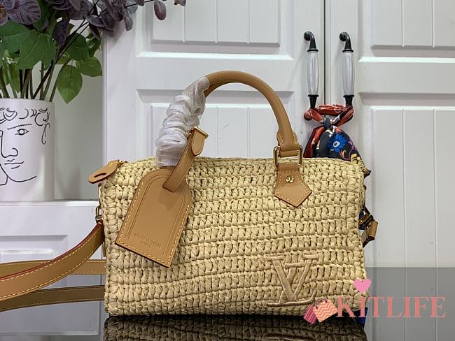 Kitlife Louis Vuitton Speedy Bandoulière 30 Bag Beige Raffia M14457 34x22x19cm - 1