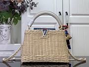 Kitlife Louis Vuitton x TM Capucines Bag Rattan, White Cowhide leather, Monogram Cherry Denim M14295 27x18x9cm - 1