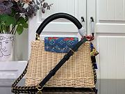 Kitlife Louis Vuitton x TM Capucines Bag Rattan, Black Cowhide leather, Monogram Cherry Denim M14295 27x18x9cm - 5