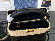 Kitlife Louis Vuitton x TM Capucines Bag Rattan, Black Cowhide leather, Monogram Cherry Denim M14295 27x18x9cm - 2