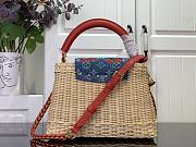 Kitlife Louis Vuitton x TM Capucines Bag Rattan, Red Cowhide leather, Monogram Cherry Denim M14295 27x18x9cm - 2