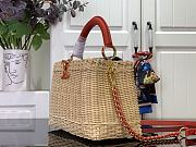 Kitlife Louis Vuitton x TM Capucines Bag Rattan, Red Cowhide leather, Monogram Cherry Denim M14295 27x18x9cm - 5