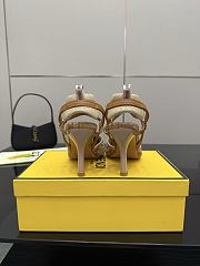 Kitlife Fendi Colibrì Lite High-heeled Beige FF Chenille Slingbacks 85mm - 4