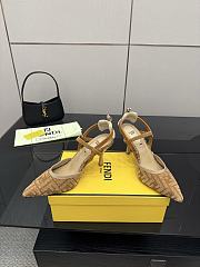 Kitlife Fendi Colibrì Lite High-heeled Beige FF Chenille Slingbacks 85mm - 2