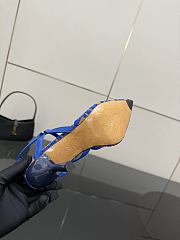 Kitlife Fendi Colibrì Lite High-heeled Blue & Beige FF Chenille Slingbacks 85mm - 4
