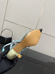 Kitlife Fendi Colibrì Lite High-heeled Light Blue & Beige FF Chenille Slingbacks 85mm - 5